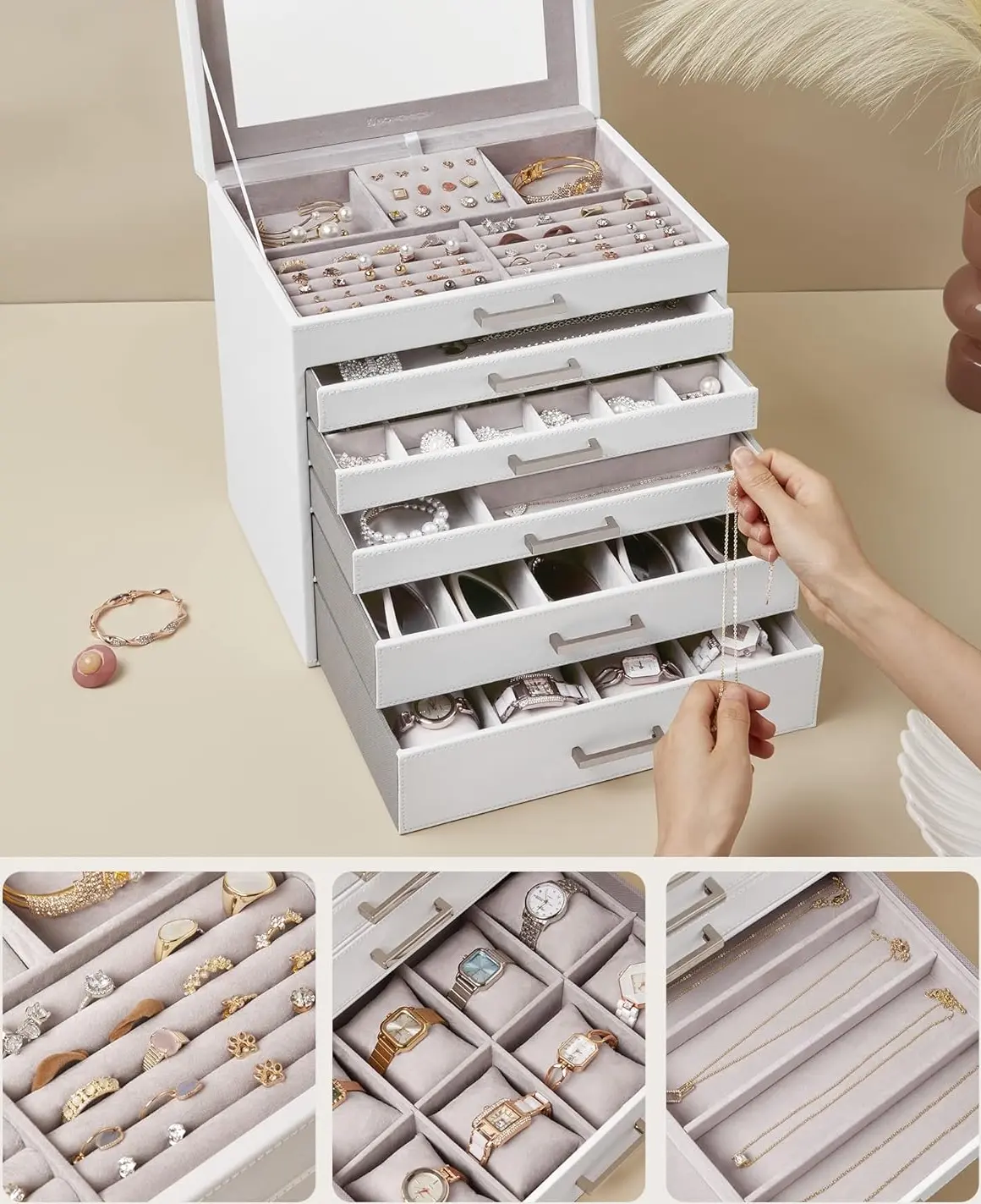 Organizator de bijuterii Songmics JBC138 (White)
