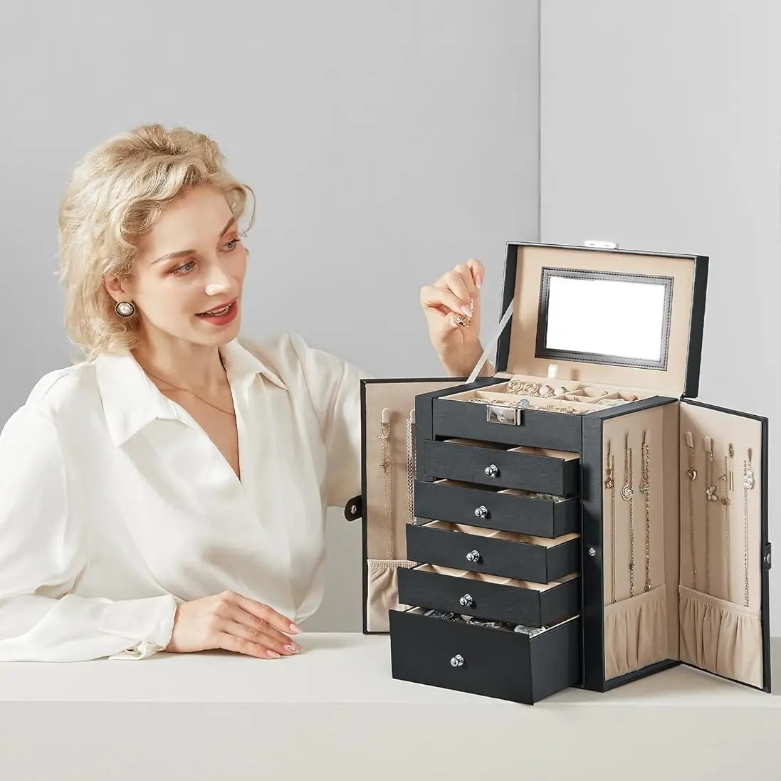 Органайзер для ювелирных украшений Songmics JBC152B01 (Black) - 2