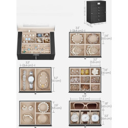 Органайзер для ювелирных украшений Songmics JBC152B01 (Black) Thumb