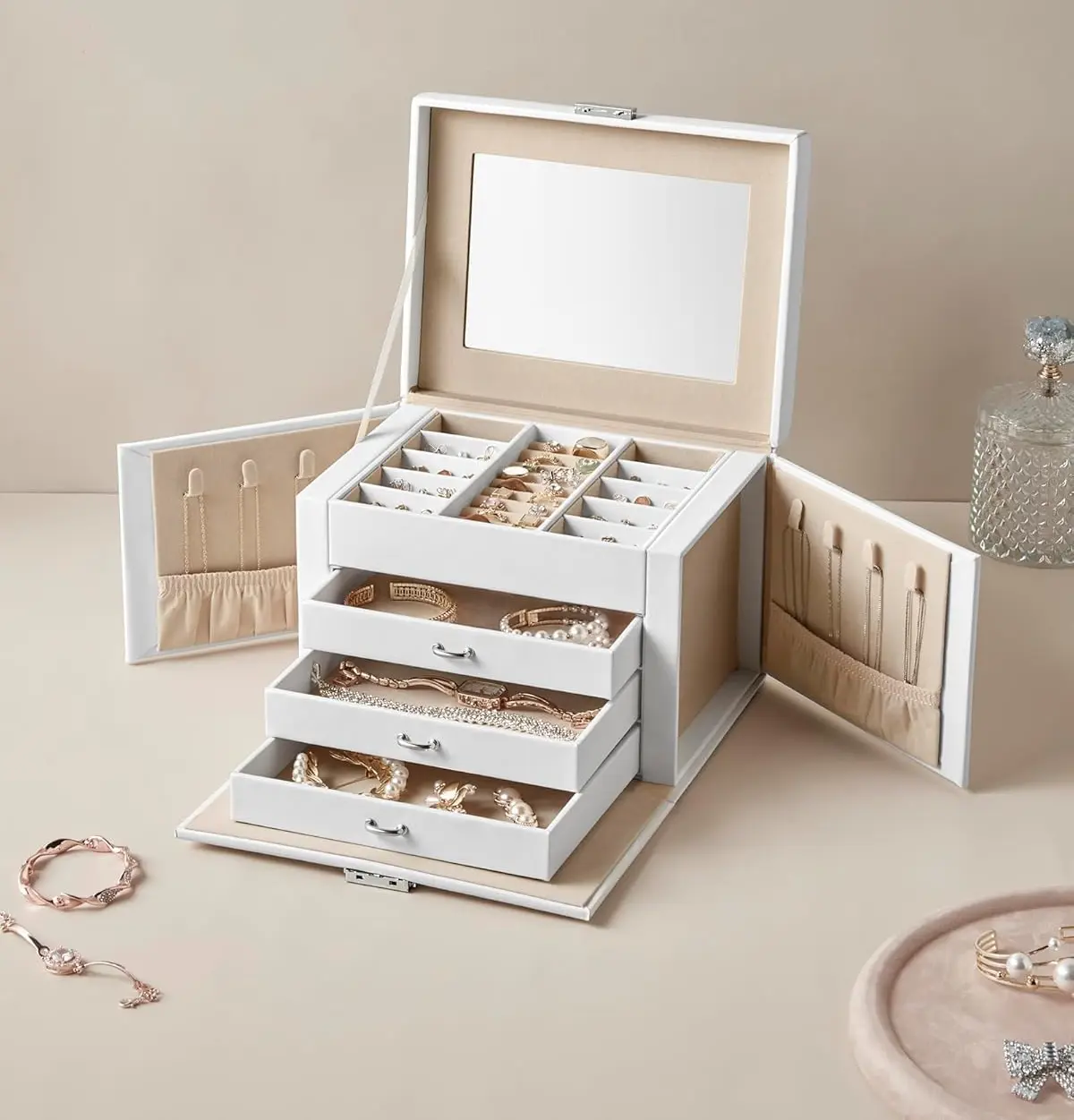 Organizator de bijuterii Songmics JBC159W01 (White) - 2