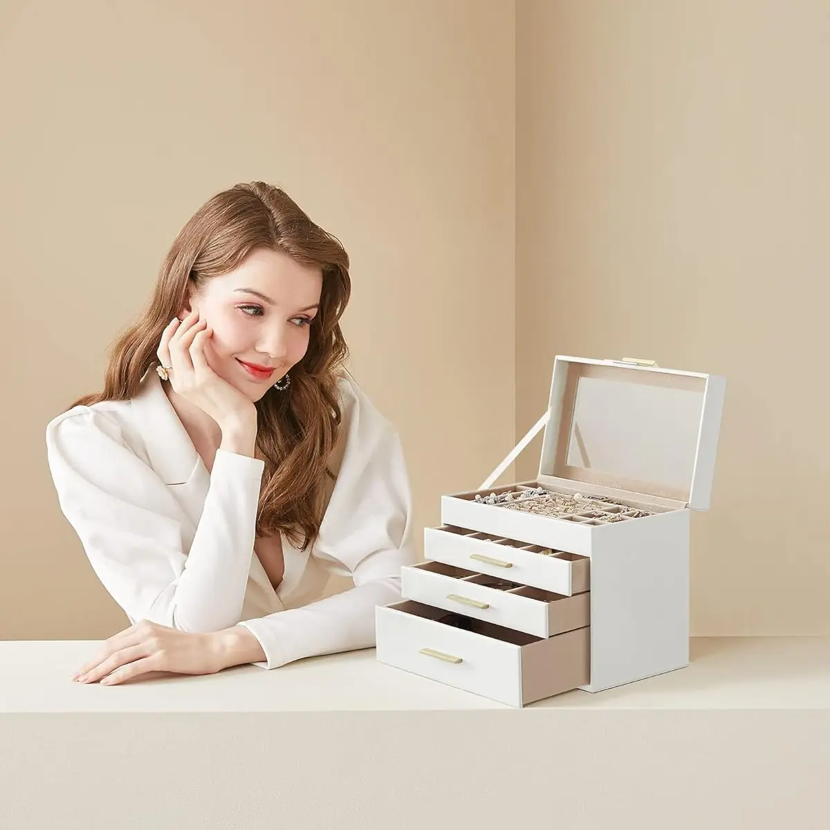 Organizator de bijuterii Songmics JBC161W01 (Cloud White) - 6