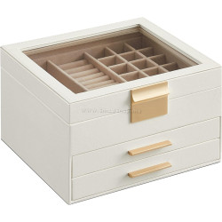 Organizator de bijuterii Songmics JBC239WT (Cloud White/Gold)