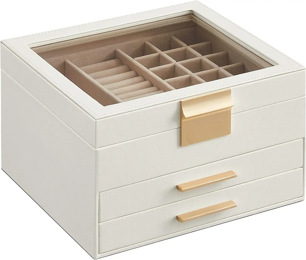 Organizator de bijuterii Songmics JBC239WT (Cloud White/Gold)