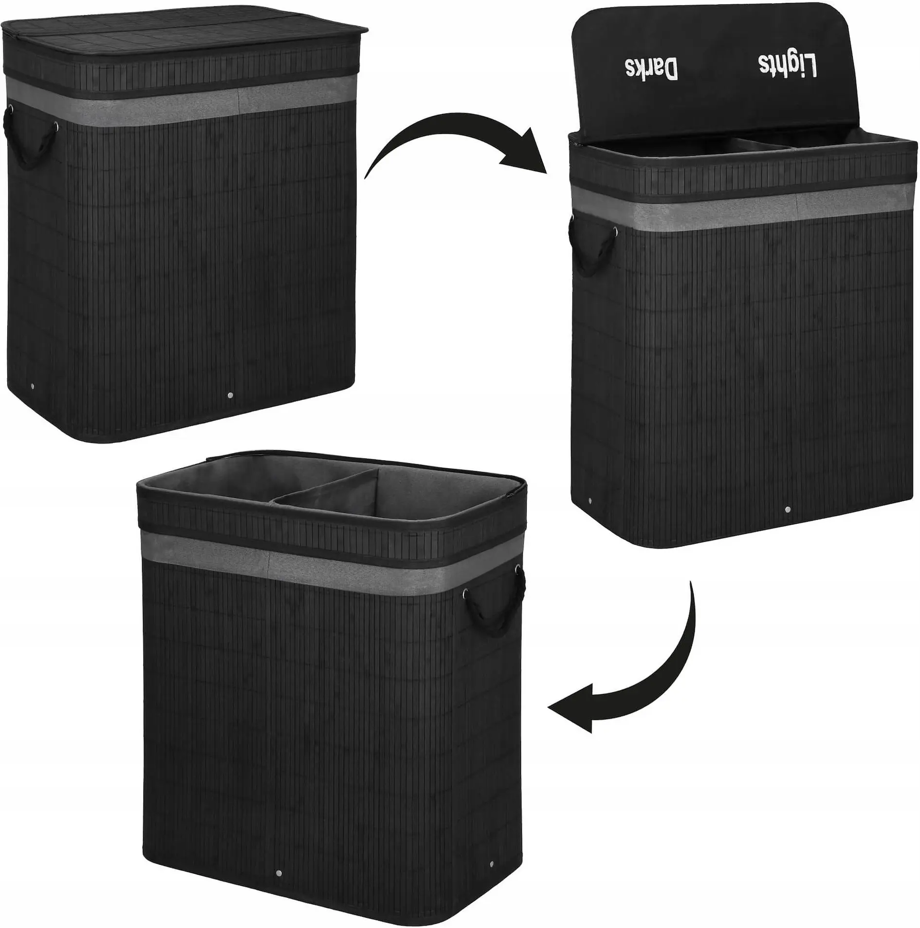 Корзина для белья Springos Lumora HA0159 (Black) - 4