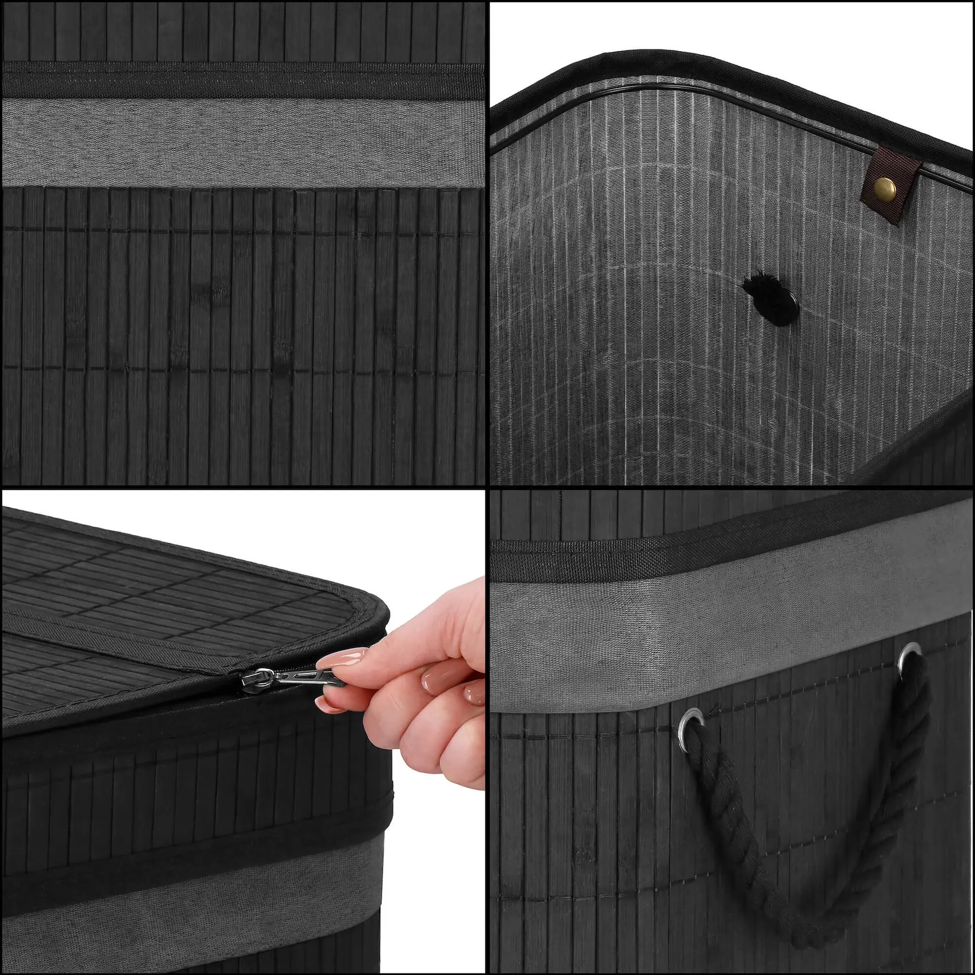 Корзина для белья Springos Lumora HA0159 (Black) - 7