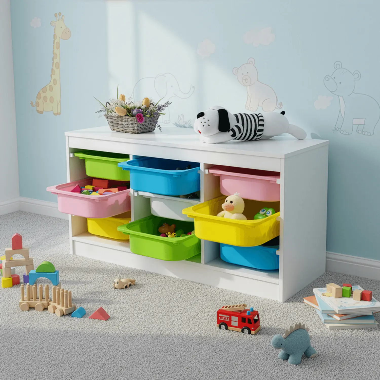 Comoda Tempo Kondela Trimal (White/Multicolor)