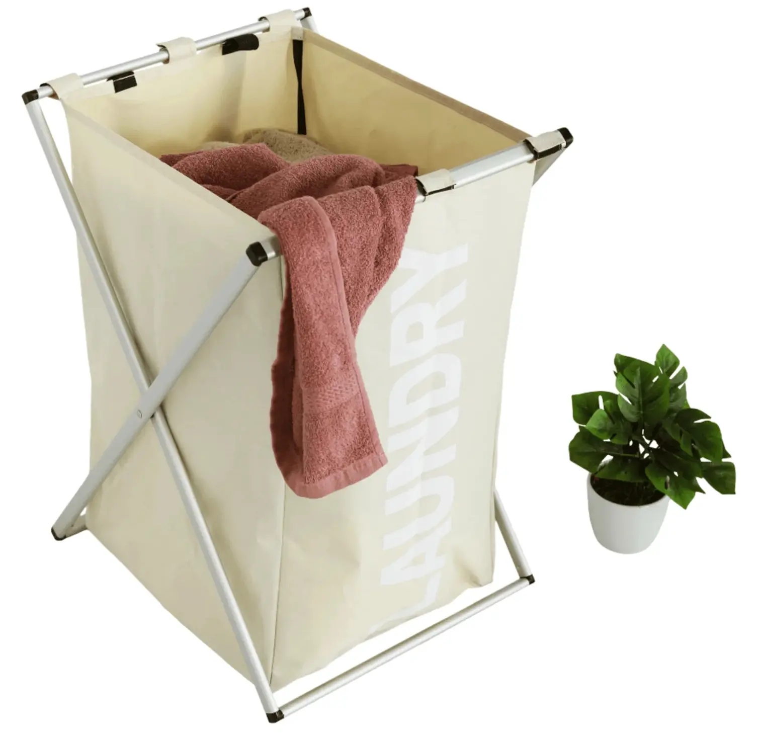 Cos pentru rufe Tempo Kondela Laundry New Typ 1 (Grey/Beige) - 10