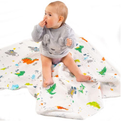 Плед Akuku A0685 Dinosaurs 110x105 (White) Thumb