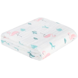 Плед Akuku A0686 Flamingos 110x105 (White) Thumb