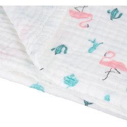 Плед Akuku A0686 Flamingos 110x105 (White) Thumb