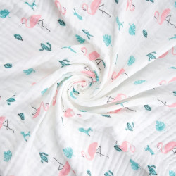 Плед Akuku A0686 Flamingos 110x105 (White) Thumb