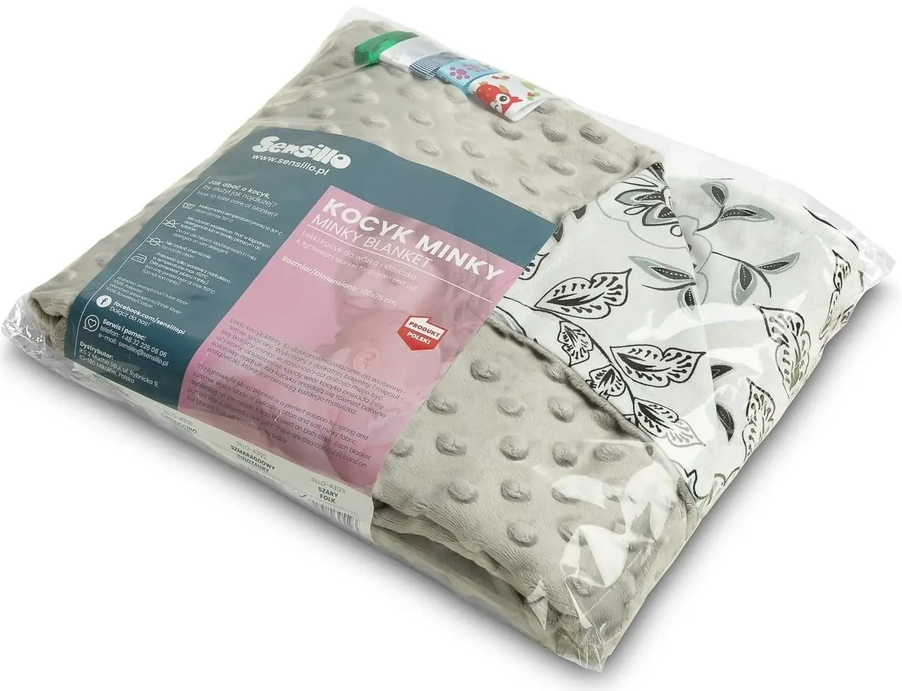 Плед Caretero Light Minky 75x100 (Grey/Folk) - 3