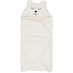 Patura pentru copii cu gluga Jollein Bear Boucle 100x105 (Oatmeal)