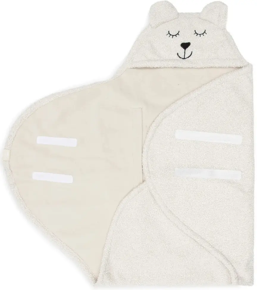 Patura pentru copii cu gluga Jollein Bear Boucle 100x105 (Oatmeal) - 4