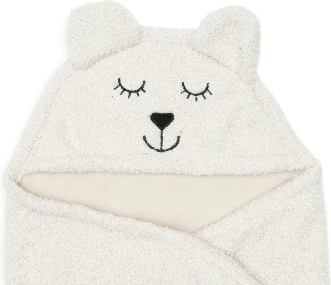 Patura pentru copii cu gluga Jollein Bear Boucle 100x105 (Oatmeal) - 6