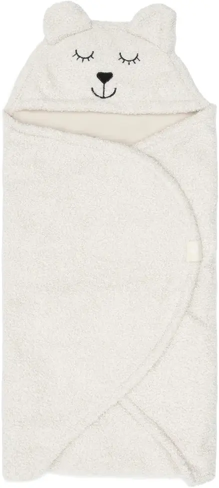 Patura pentru copii cu gluga Jollein Bear Boucle 100x105 (Oatmeal)