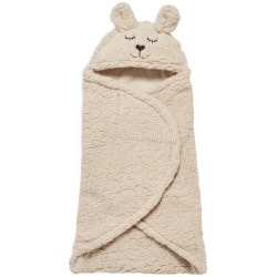 Patura pentru copii cu gluga Jollein Bunny 100x105 (Nougat)