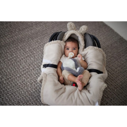 Patura pentru copii cu gluga Jollein Bunny 100x105 (Nougat) Thumb