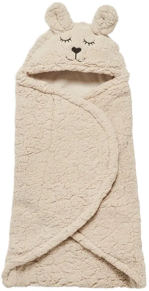 Patura pentru copii cu gluga Jollein Bunny 100x105 (Nougat)