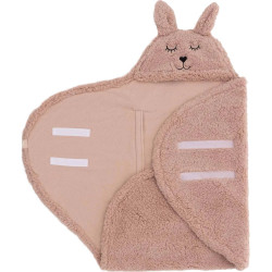 Patura pentru copii cu gluga Jollein Bunny 100x105 (Wild Rose) Thumb
