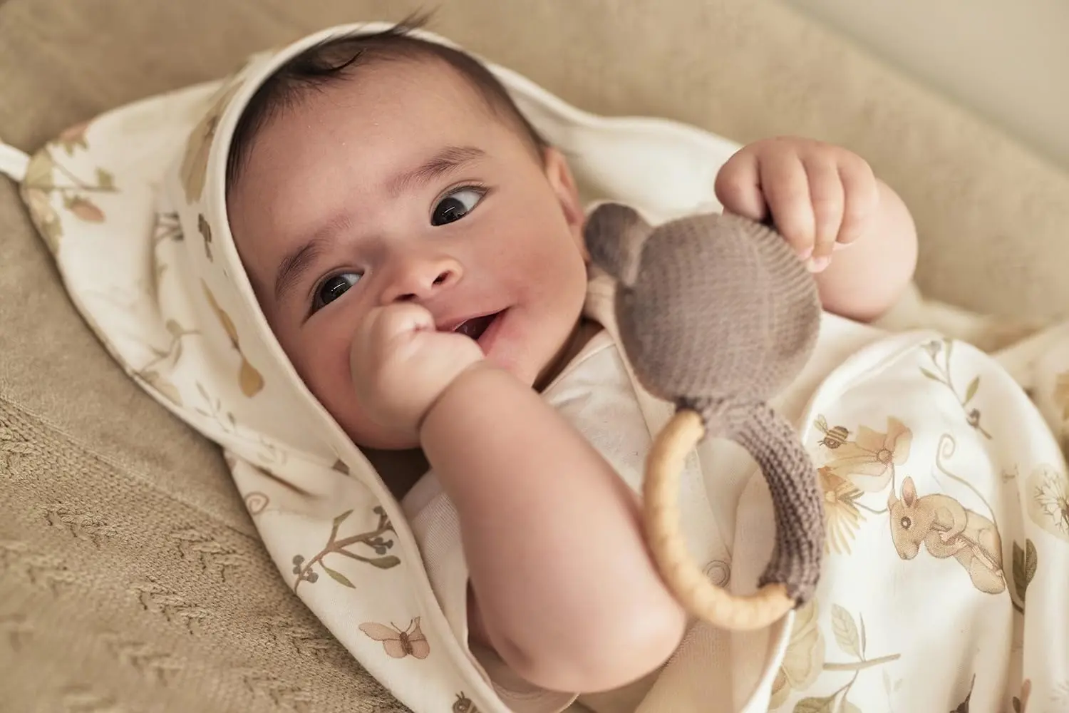 Детский плед с капюшоном Jollein Dreamy 85x85 (Mouse) - 8