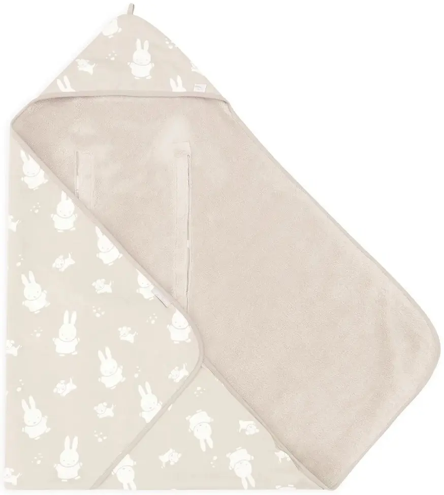Детский плед с капюшоном Jollein Miffy & Snuffy 85x85 (Nougat)