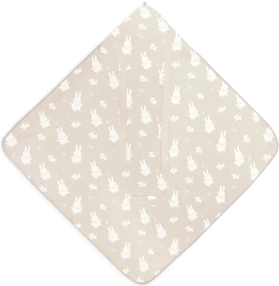 Детский плед с капюшоном Jollein Miffy & Snuffy 85x85 (Nougat)