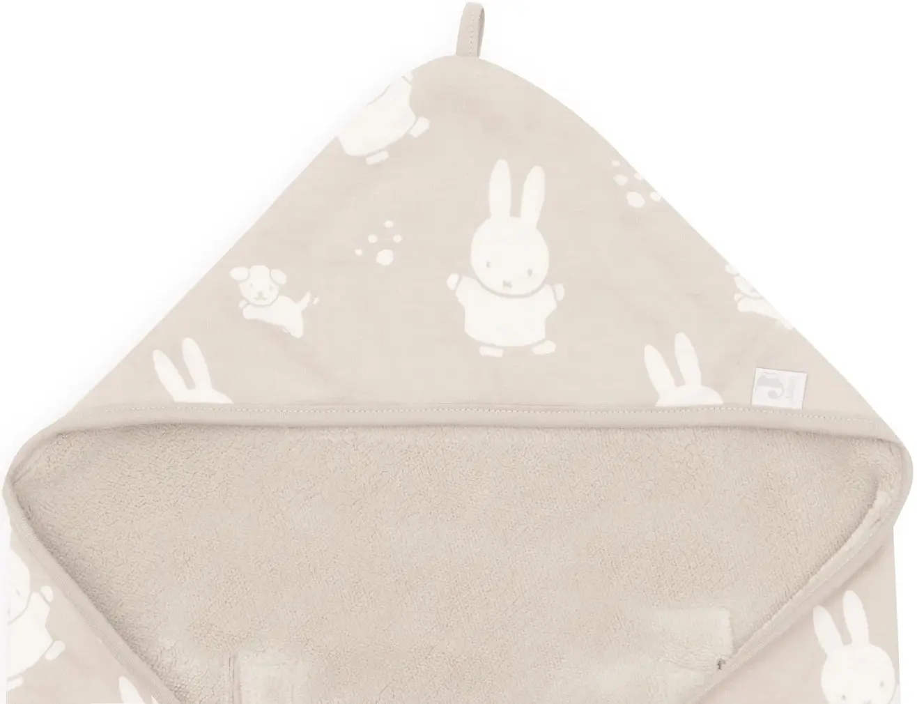 Детский плед с капюшоном Jollein Miffy & Snuffy 85x85 (Nougat)
