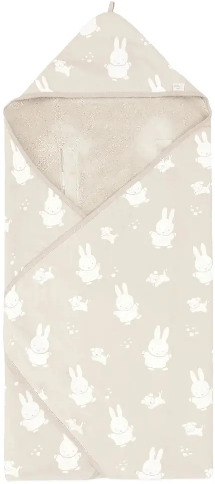 Детский плед с капюшоном Jollein Miffy & Snuffy 85x85 (Nougat)
