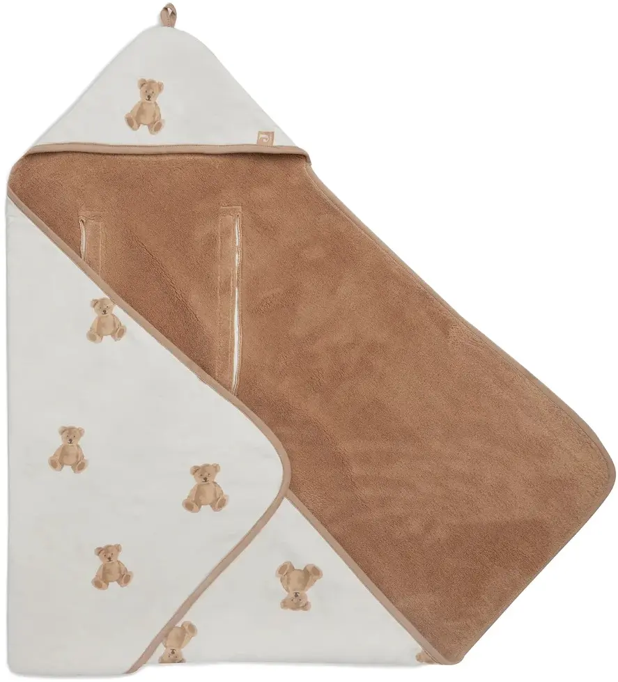 Patura pentru copii cu gluga Jollein Teddy Bear 85x85 (Brown) - 2