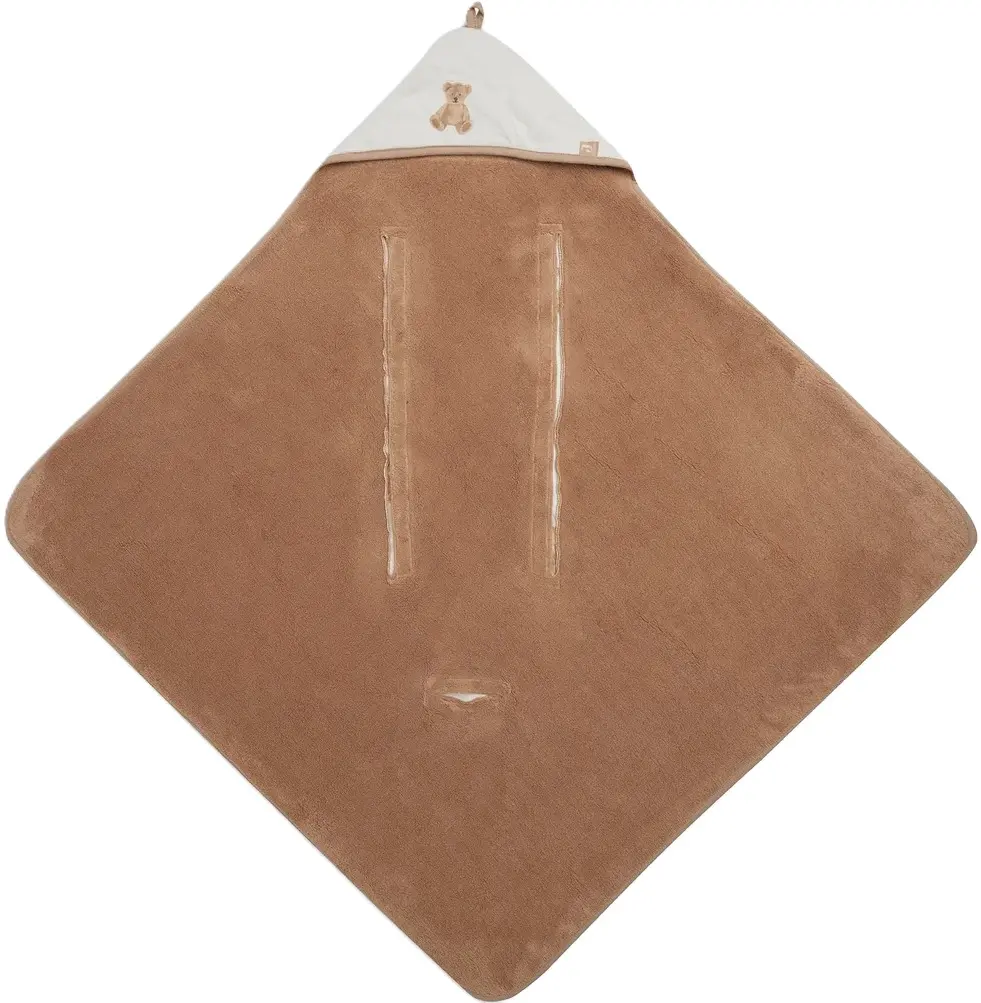 Patura pentru copii cu gluga Jollein Teddy Bear 85x85 (Brown) - 3