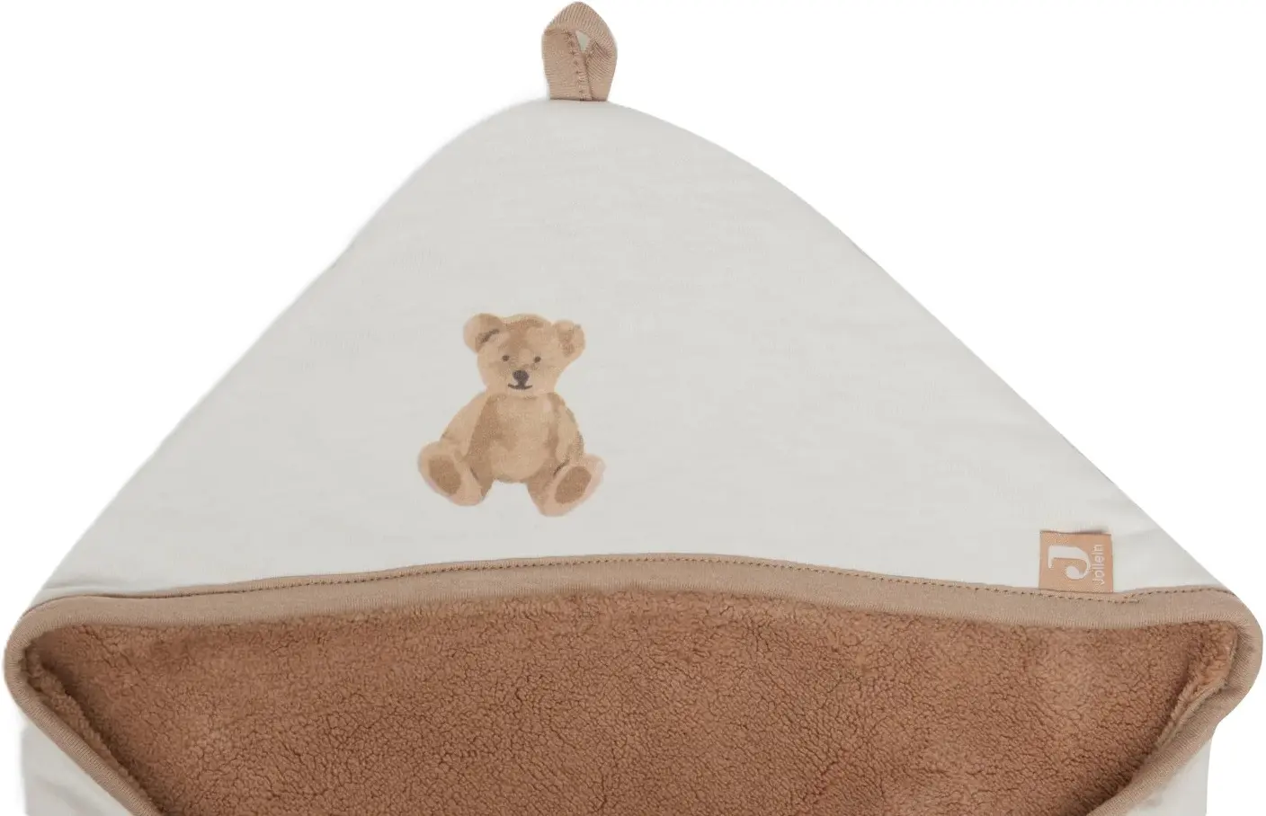 Patura pentru copii cu gluga Jollein Teddy Bear 85x85 (Brown) - 6