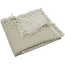 Paturа pentru copii Jollein Fringe 120x120 GOTS (Olive Green/Ivory)