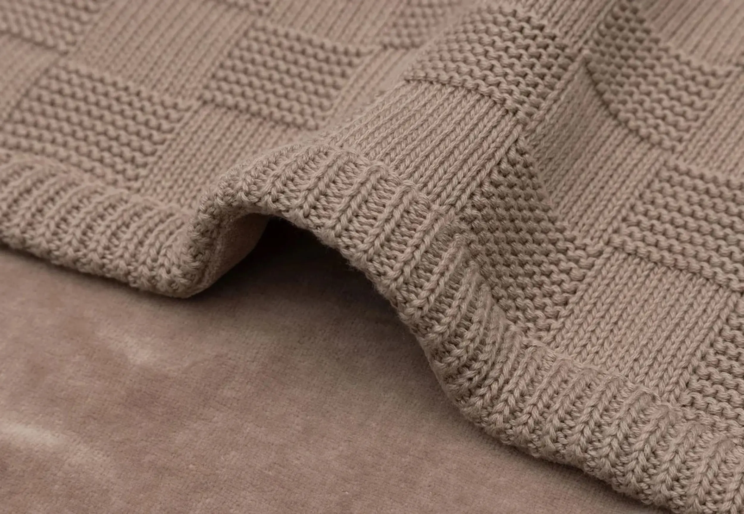 Плед Jollein Box Knit Velvet Gots 100x150 (Milky Coffee) - 5
