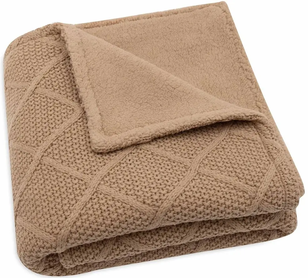 Плед Jollein Check Knit 100x150 (Biscuit)