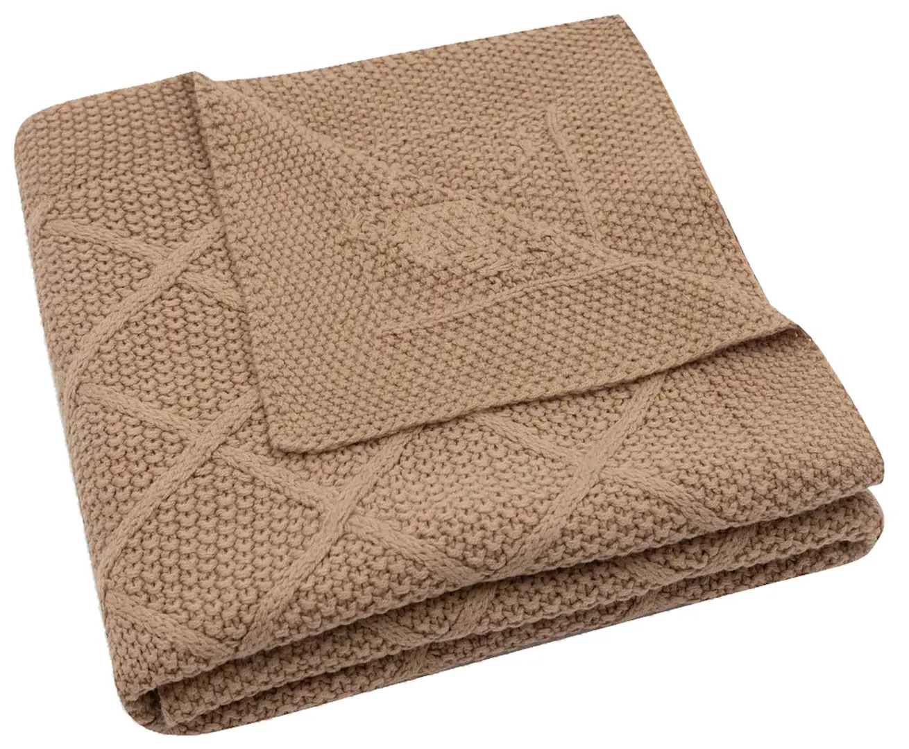 Плед Jollein Check Knit 75x100 (Biscuit)
