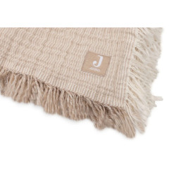 Плед Jollein Fringe Stripe Gots 120x120 (Biscuit) Thumb