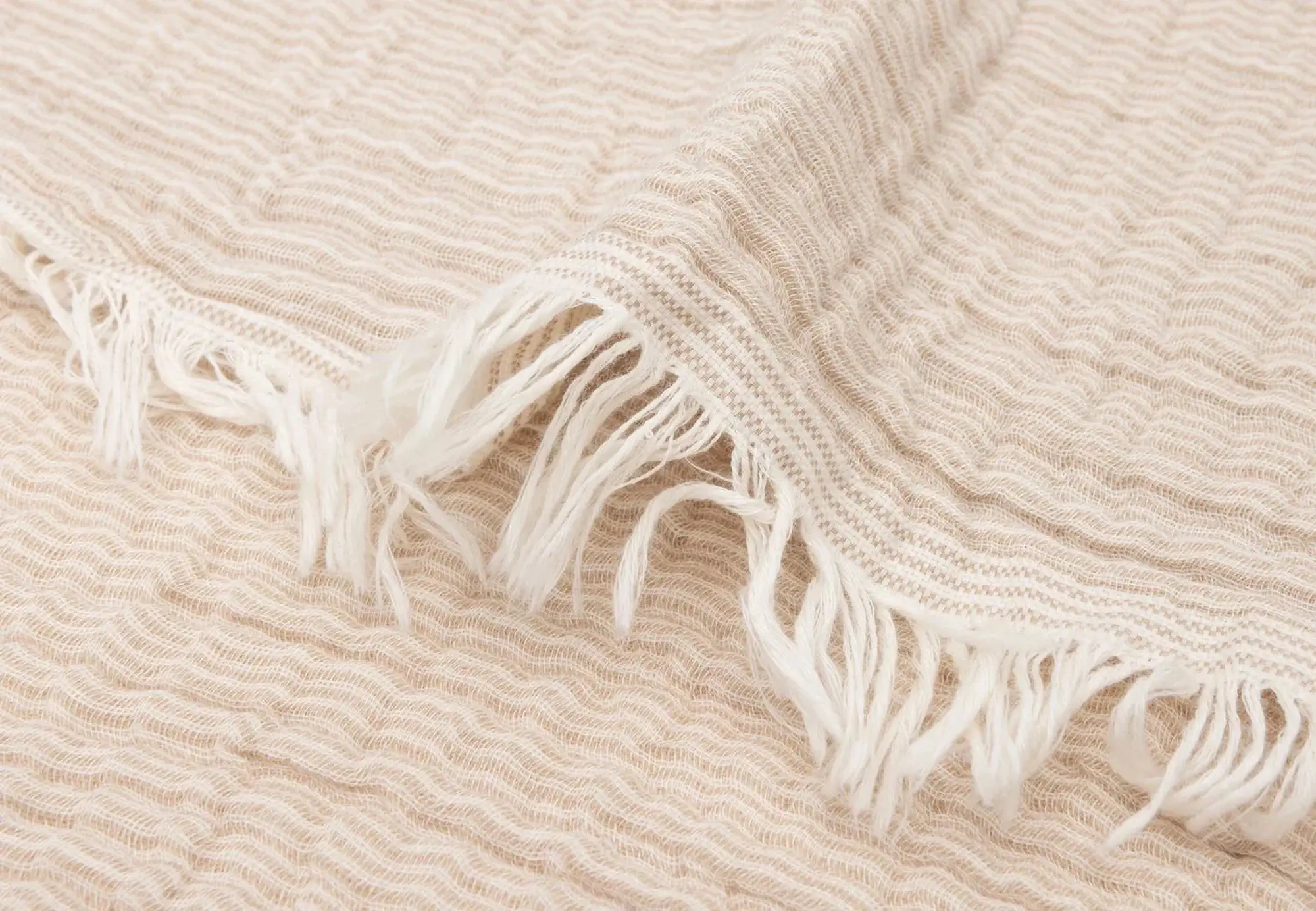 Плед Jollein Fringe Stripe Gots 120x120 (Biscuit) - 4