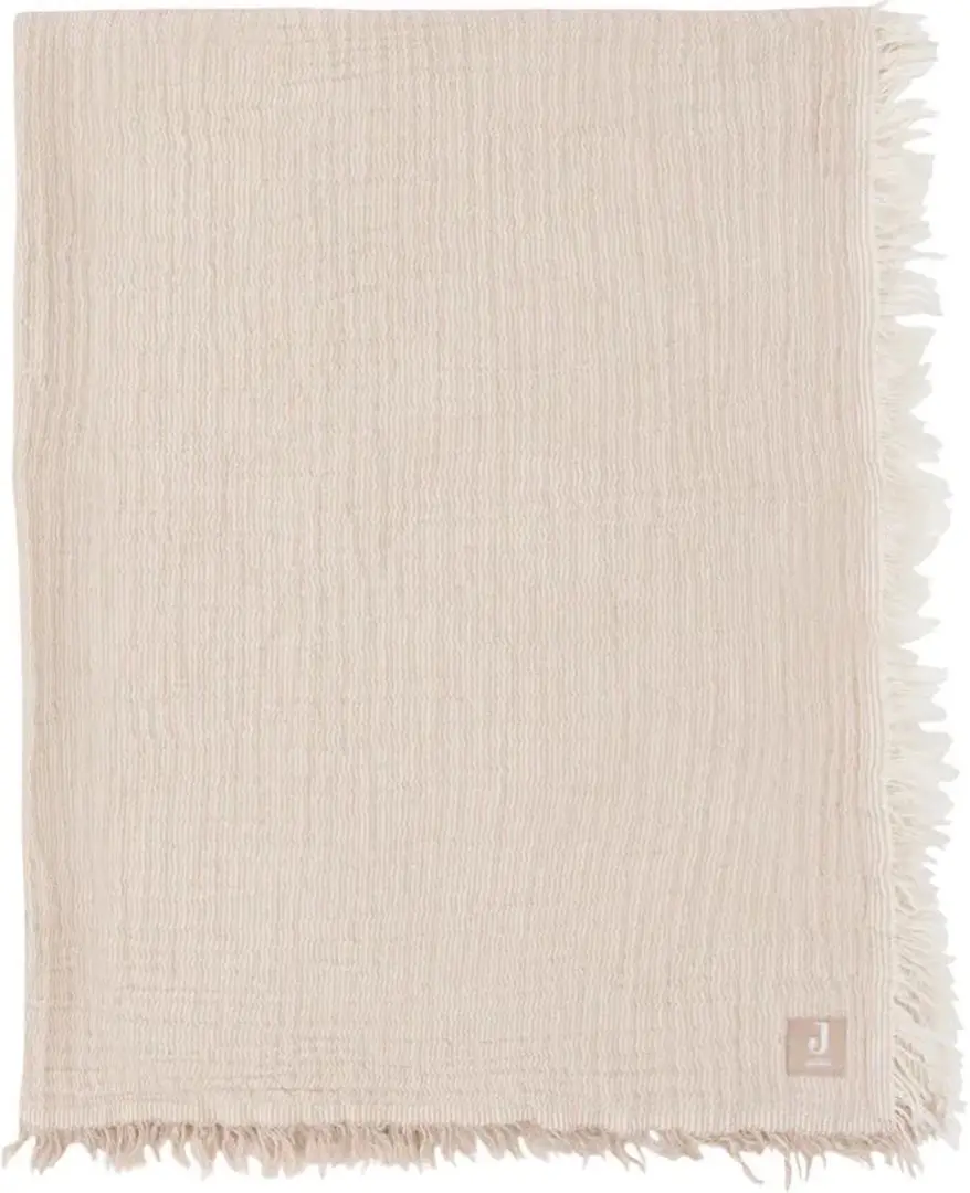 Плед Jollein Fringe Stripe Gots 120x120 (Biscuit)