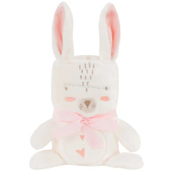 Одеяло с вышивкой 3D Kikka Boo Rabbits in Love 75x100 (White/Pink)