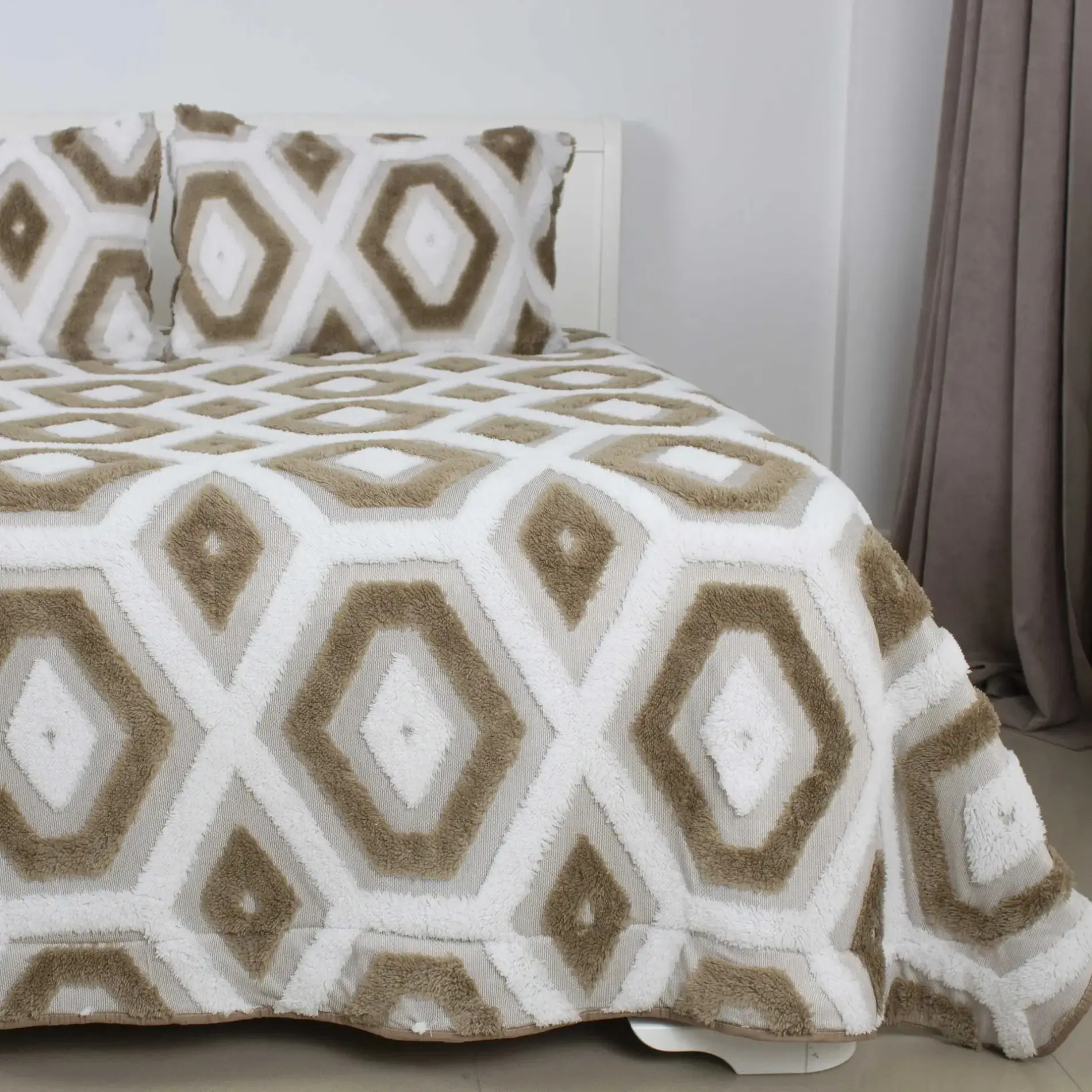 Cuvertura + 2 fete de perna Tep Boho 220x240 (Beige) - 2