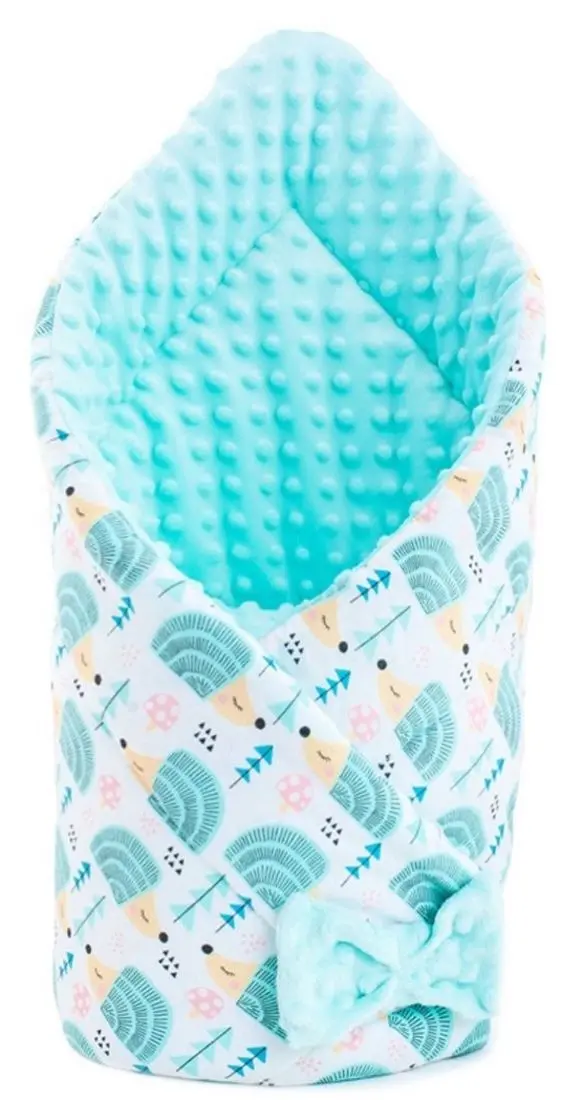 Плед Qmini Minky Wrap Hedgehogs 80x80 (Mint)
