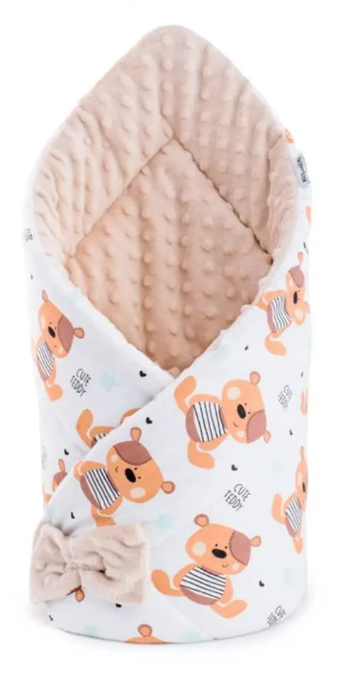 Paturica Qmini Minky Wrap Teddy 80x80 (Beige/Orange)