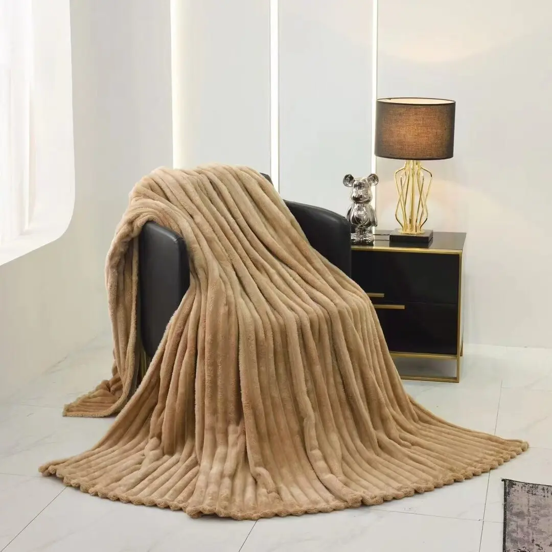 Покрывало Relaxe Home Striped Fleece 200x230 (Beige)