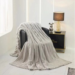 Покрывало Relaxe Home Striped Fleece 200x230 (Light Grey)