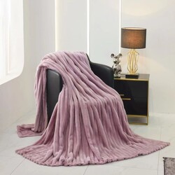 Покрывало Relaxe Home Striped Fleece 200x230 (Powder Pink)