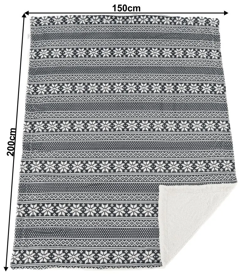 Плед Tempo Kondela Sweet Home Malena 150x200 (Black/White)