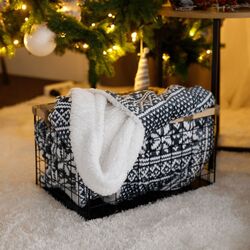 Плед Tempo Kondela Sweet Home Malena 150x200 (Black/White) Thumb