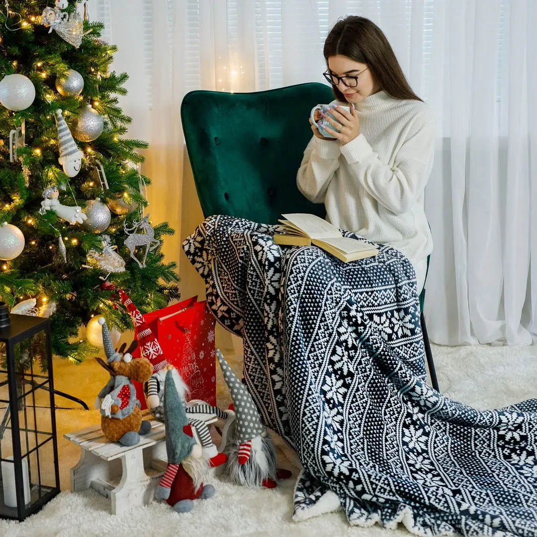 Плед Tempo Kondela Sweet Home Malena 150x200 (Black/White)