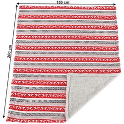 Плед Tempo Kondela Sweet Home Renife 150x200 (Red/White/Black) Thumb